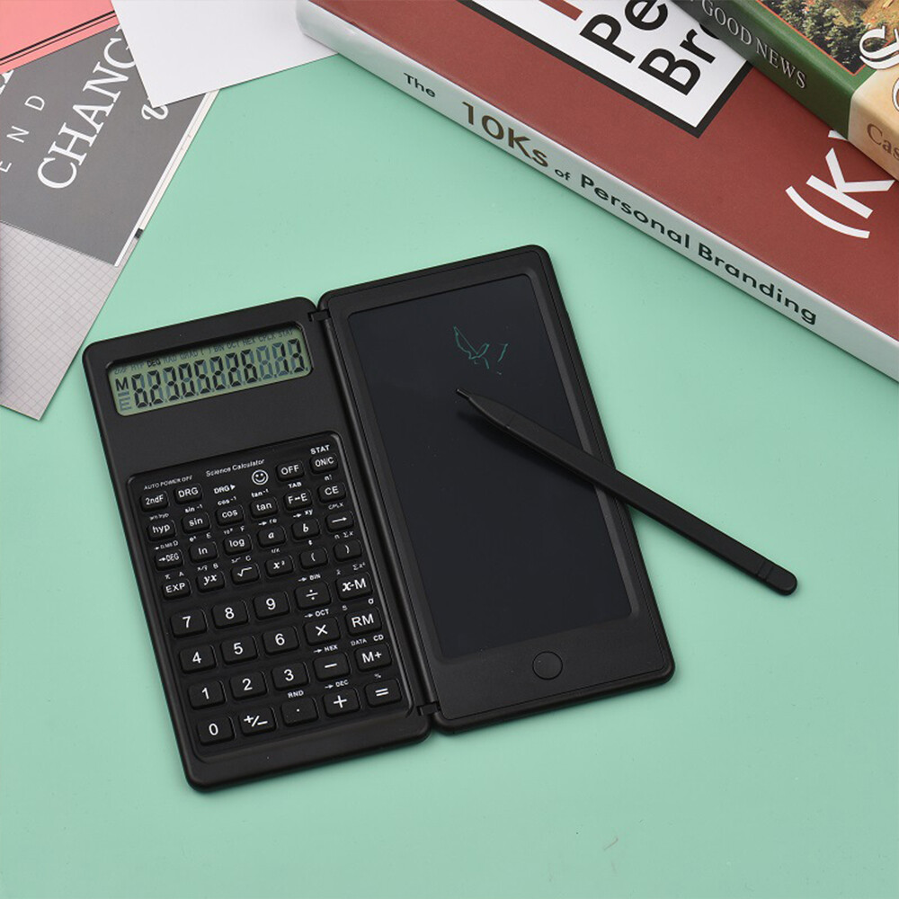10-digit LCD Display Engineering Calculator with Writing Board Function, Suitable for Office and Study