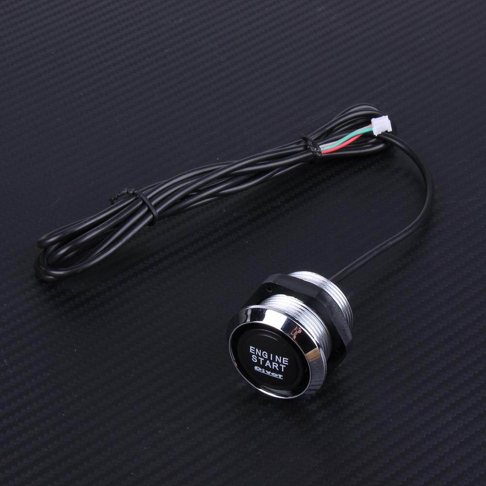Vehicle Engine Start Press Button Push Switch Ignition Starter Blue Light