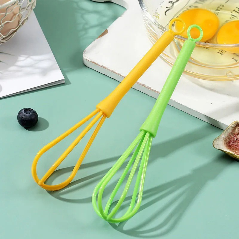 [Hilldora] 1PC Egg Beater Creative Kitchen Baking Tool Household Cream Beater Children's Manual Mini Plastic Egg Beater Food Grade Cookware