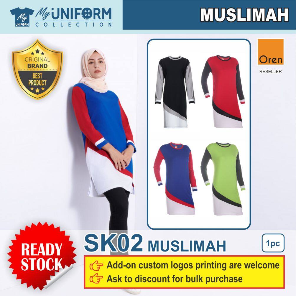 T shirt clearance muslimah oren sport