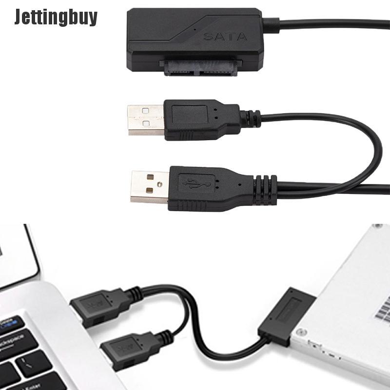 [Jettingbuy] SATA to USB 2.0 Adapter Cable External Power Cable for CD/DVD ROM Slimline Drive