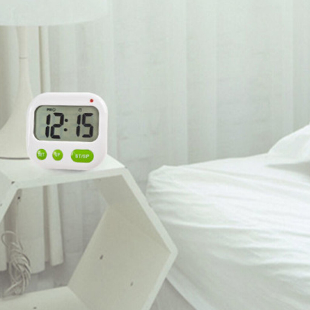 Alarm Clock Digital LCD Vibration Clock Battery Operated Modern Portable Timer Clock with Backlight Compatible for w/ Ho