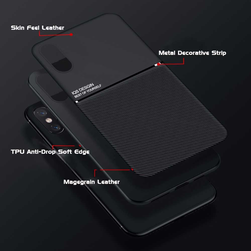 Ốp Điện Thoại Cho iPhone XR XS, Ốp Cho iPhone XS Max, Vỏ Từ Tính Ốp Lưng Chống Sốc Siêu Mỏng Vải Chéo Hỗ Trợ Xe Hơi