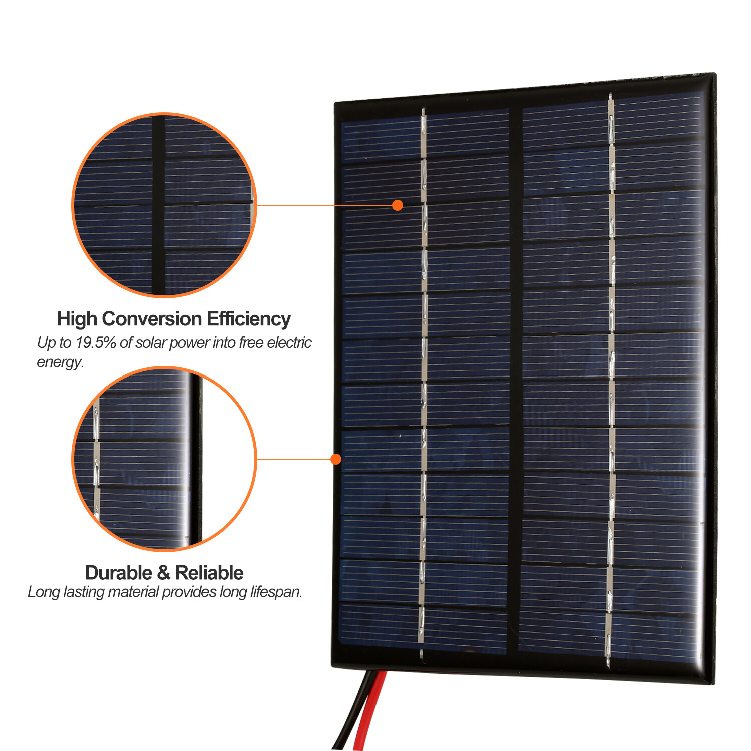 Tấm Năng Lượng Mặt Trời 2W 12V Có Kẹp Pin Mặt Trời Silicon Đa Tinh Thể Tấm Năng Lượng Mặt Trời Cầm Tay Cắm Trại Chống Nước Tự Làm Tương Thích Với Đèn Đường Đèn Sân Vườn QuạT Bơm