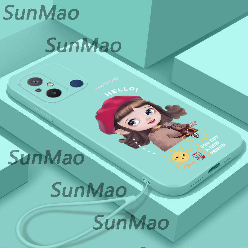 For Redmi 12C Phone Case Straight Edge Soft Shell Girls Casing