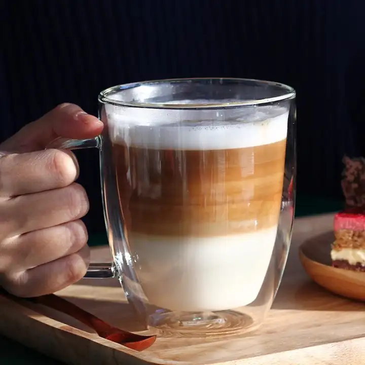 double layer glass coffee cups