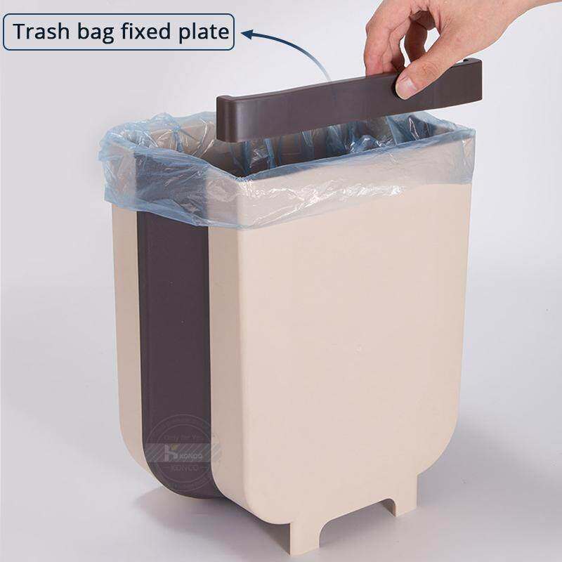 Konco 9L Gấp Gọn Thùng Rác Nhà Bếp Treo Tường Thùng Đựng Rác Thùng Đựng Rác Lớn Dung Tích Thùng Rác Xe Thùng Rác Có Thể Cho phòng Tắm Vệ Sinh Chất Thải Lưu Trữ Xô