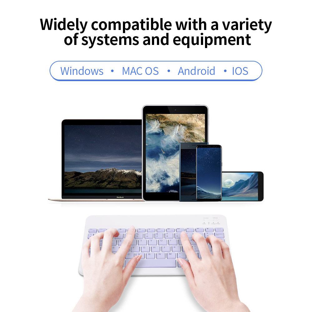 Bàn Phím BT Không Dây 10-Inch Bàn Phím BT Có Thể Sạc Lại Nhiều Màu Thông Dụng Ba Hệ Thống Máy Tính Bảng Điện Thoại Di Động Bàn Phím Phổ Thông, Màu Xanh Lá Cây