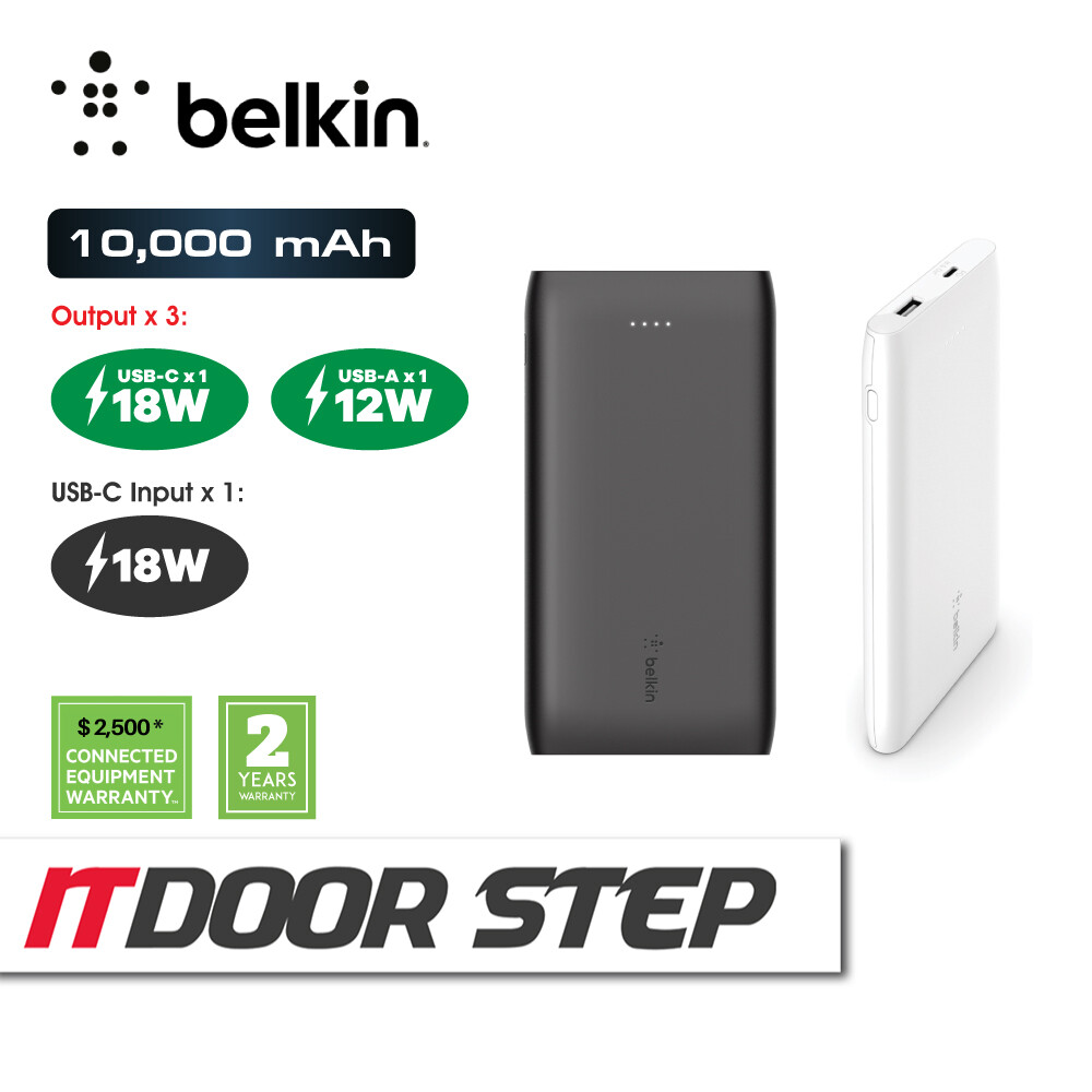 BELKIN BPB001bt 10,000mAh & 18W Powerbank With USBC & USBA Ports