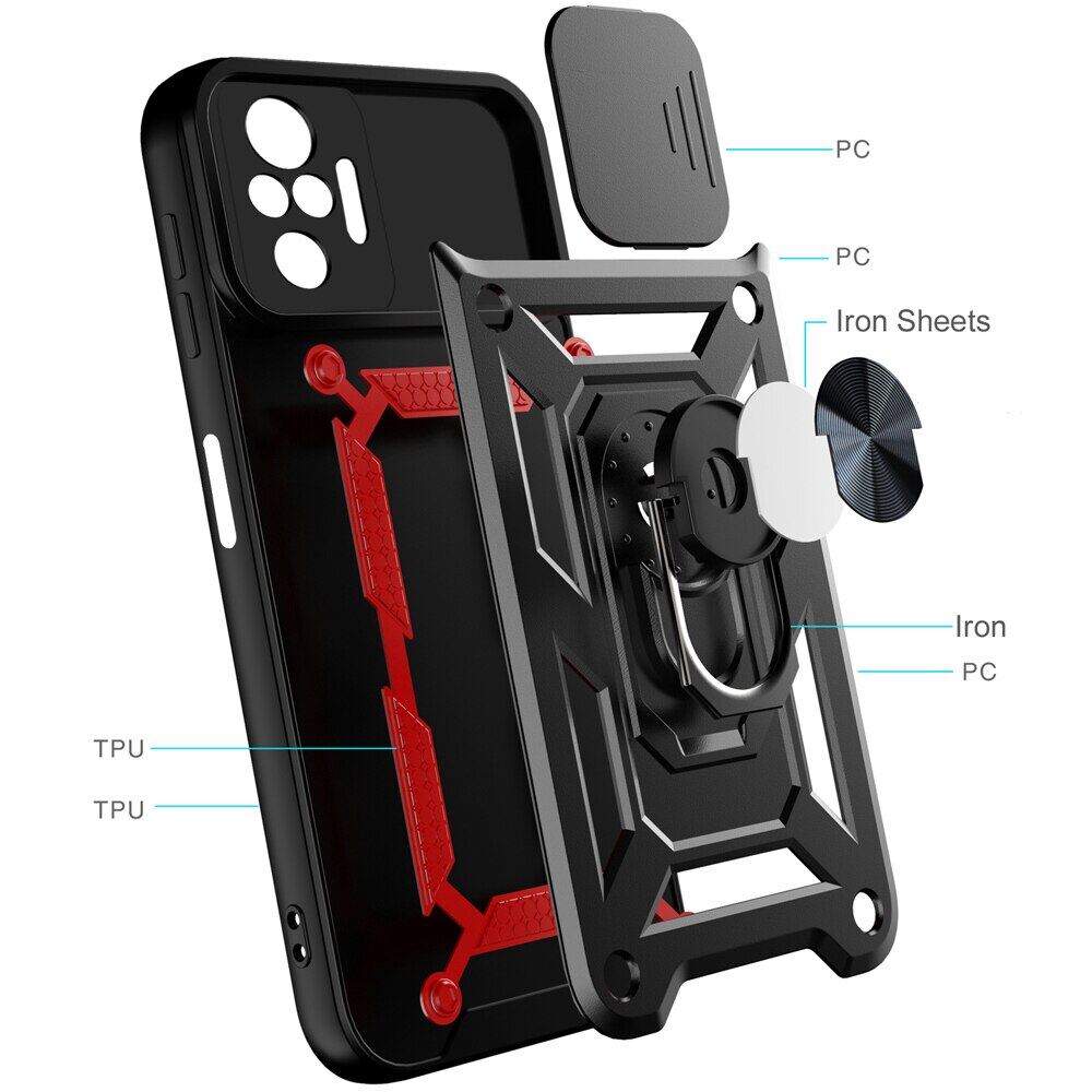 Ốp Có Vòng Chống Sốc KEYSION Ốp Bảo Vệ Camera Kéo Đẩy Cho Redmi 9 Power Redmi Note 10 Pro Max K40 Pro, Dành Cho POCO X3 Pro X3 NFC F3 M3 Pro 5G