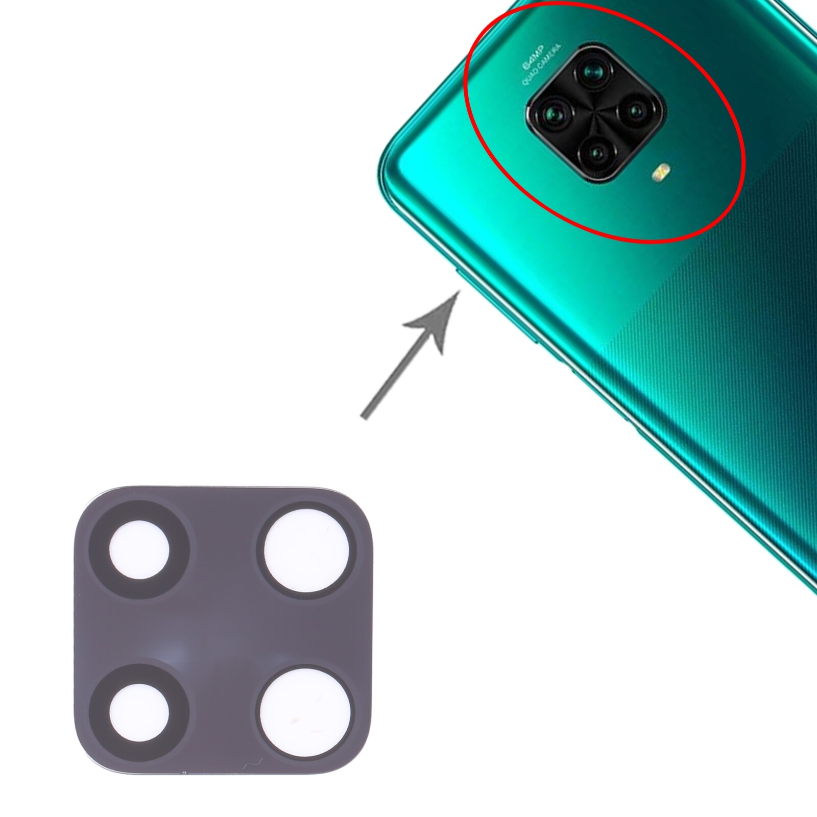 (Hàng Có Sẵn) 10 Ống Kính Camera Sau Cho Xiaomi Redmi Note 9 Pro M2003J6B2G