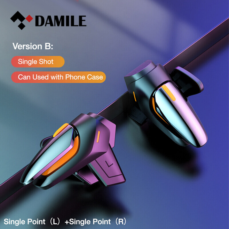 DAMILE PUBG Trigger Controller Gamepad Controller L1R1 Joystick Gaming Trigger Controller Fire Trigger Button Shooter for Shooting Game DY01