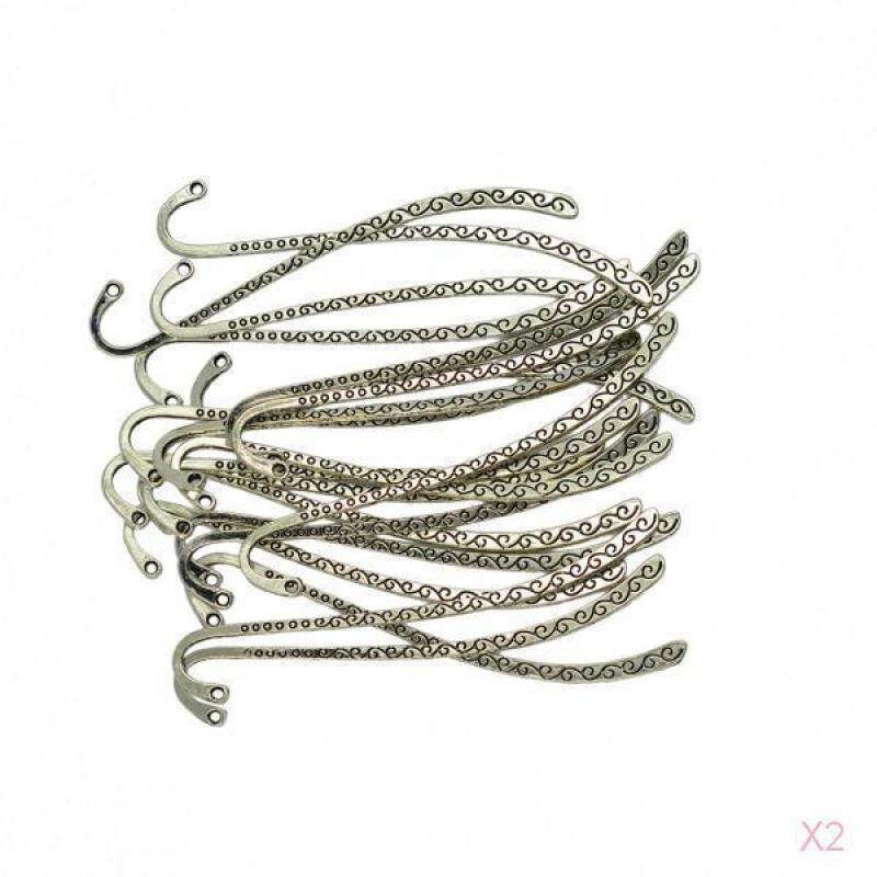 Baoblade 40pcs Antique Silver Tone Jewelry Making Charms Bookmark Pendant Findings Malaysia