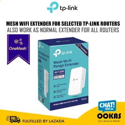 TP-Link RE300 AC1200 OneMesh Wireless WiFi Range Extender / Booster / Repeater - Create Mesh Wi-Fi with Archer A6 / A7 / MR600