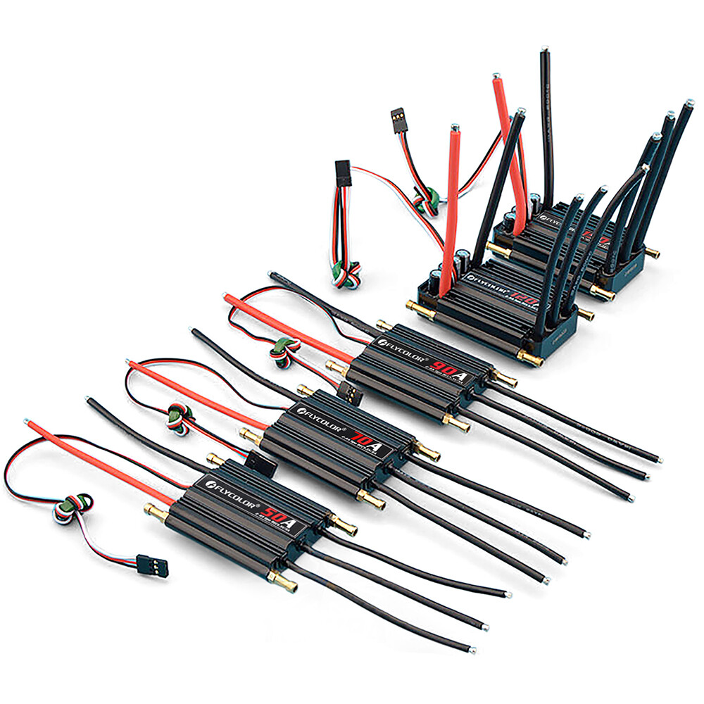 Flycolor Bộ Điều Khiển Tốc Độ 50A/70A/90A/120A/150A ESC Không Chổi Than Hỗ Trợ 2-6S BEC 5.5V/5A Cho Tàu Mô Hình Thuyền Điều Khiển Từ Xa
