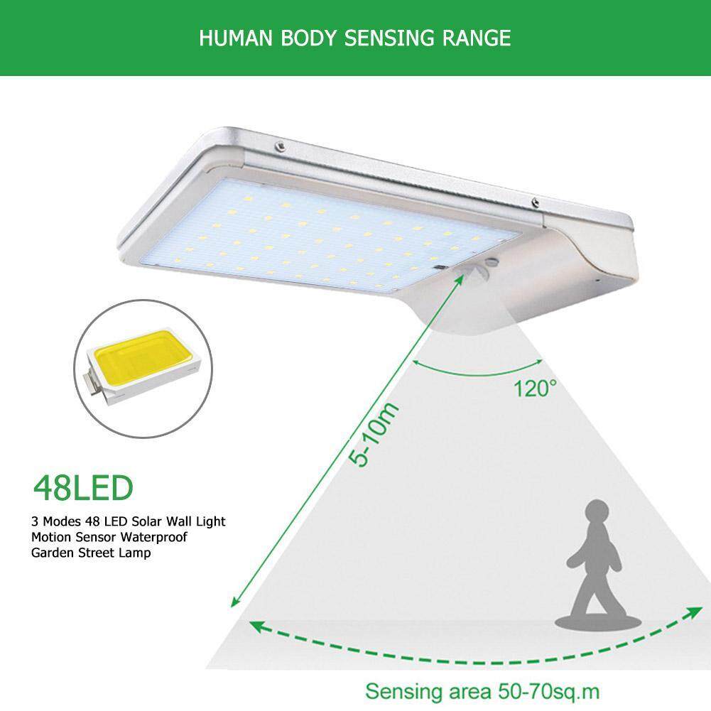 3 chế độ 48 ĐÈN LED Năng Lượng Mặt Trời Đèn Cảm Biến Chuyển Động Chống Nước Sân Vườn Đèn Đường