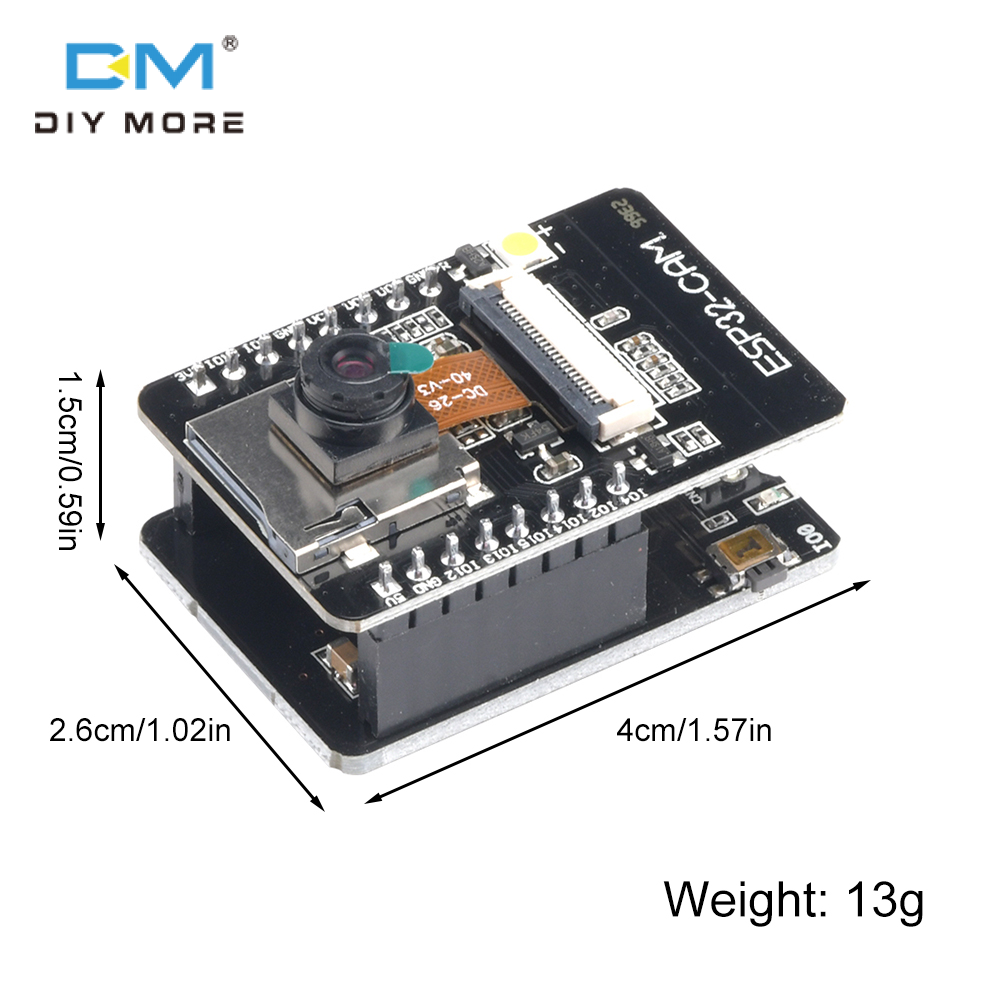 diymore ESP32-CAM-MB WIFI Bluetooth Ban phát triển Mô-đun camera OV2640 Hỗ trợ tải xuống bằng tay và tự động Giao diện USB MICRO Cổng nối tiếp Mô-đun camera OV2640 CH340G+Cột ăng-ten 2.4G+Cáp chuyển đổi IPX ESP-32S ESP-WROOM-32U ESP-WROOM-32D