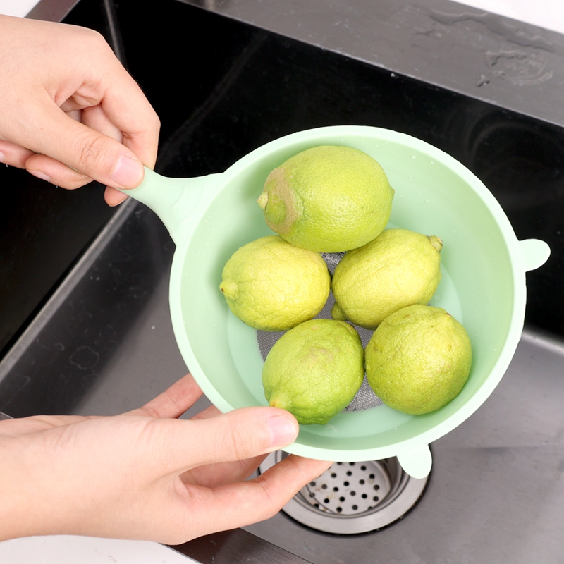 Kitchen Rice Drain Spoon with Handles Rice Sieve Plastic Colander Multifunctional Strainer Basket for Fruits Vegetables Mesh Flour Sieve