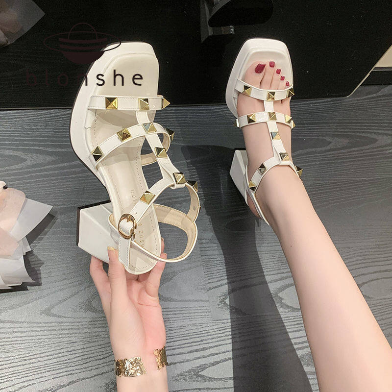 Blonshe Giày Cao Gót Cho Nữ Xăng Đan Cho Nữ Giày Cao Gót Giày Da Nữ Dép Lê Cho Nữ Dép Cao Gót Cho Nữ Dép Xỏ Ngón Giảm Giá INS Mới SH-051808