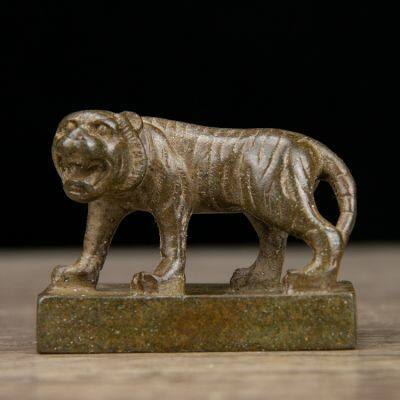 Antiques and Antiques Collection Antique Red Copper Tiger Seal Zodiac Tiger Bronze Seal Desktop Decorative Ornaments