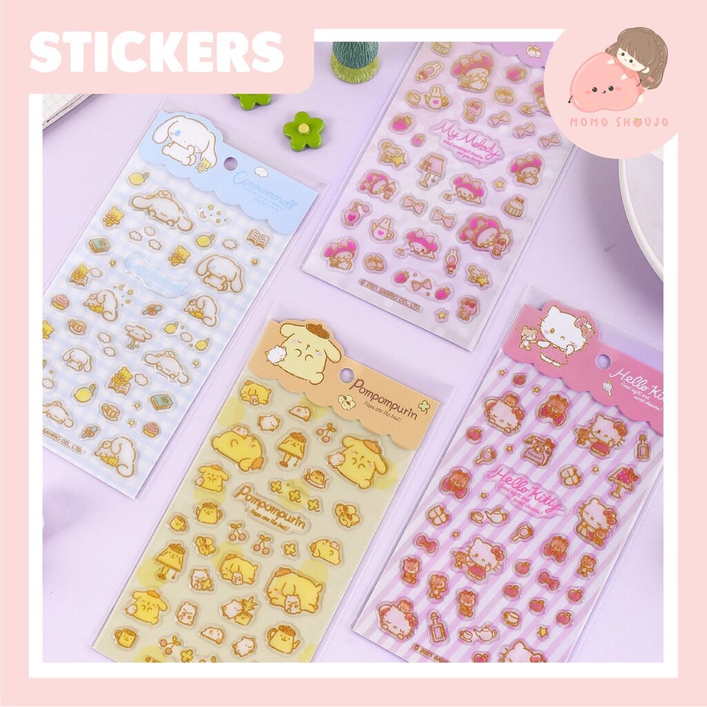 MOMO SHOUJO SANRIO GOODNIGHT SERIES EPOXY JOURNAL STICKERS 三丽鸥晚安系列滴胶贴纸 ...