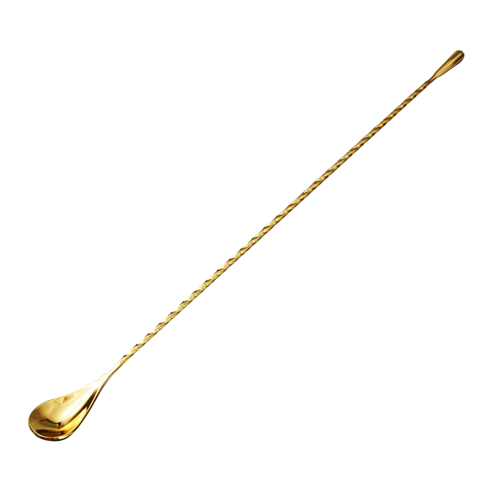 Terylin Stainless Steel Spiral Long Handle Mixing Stir Spoon Bar Bartender Tool