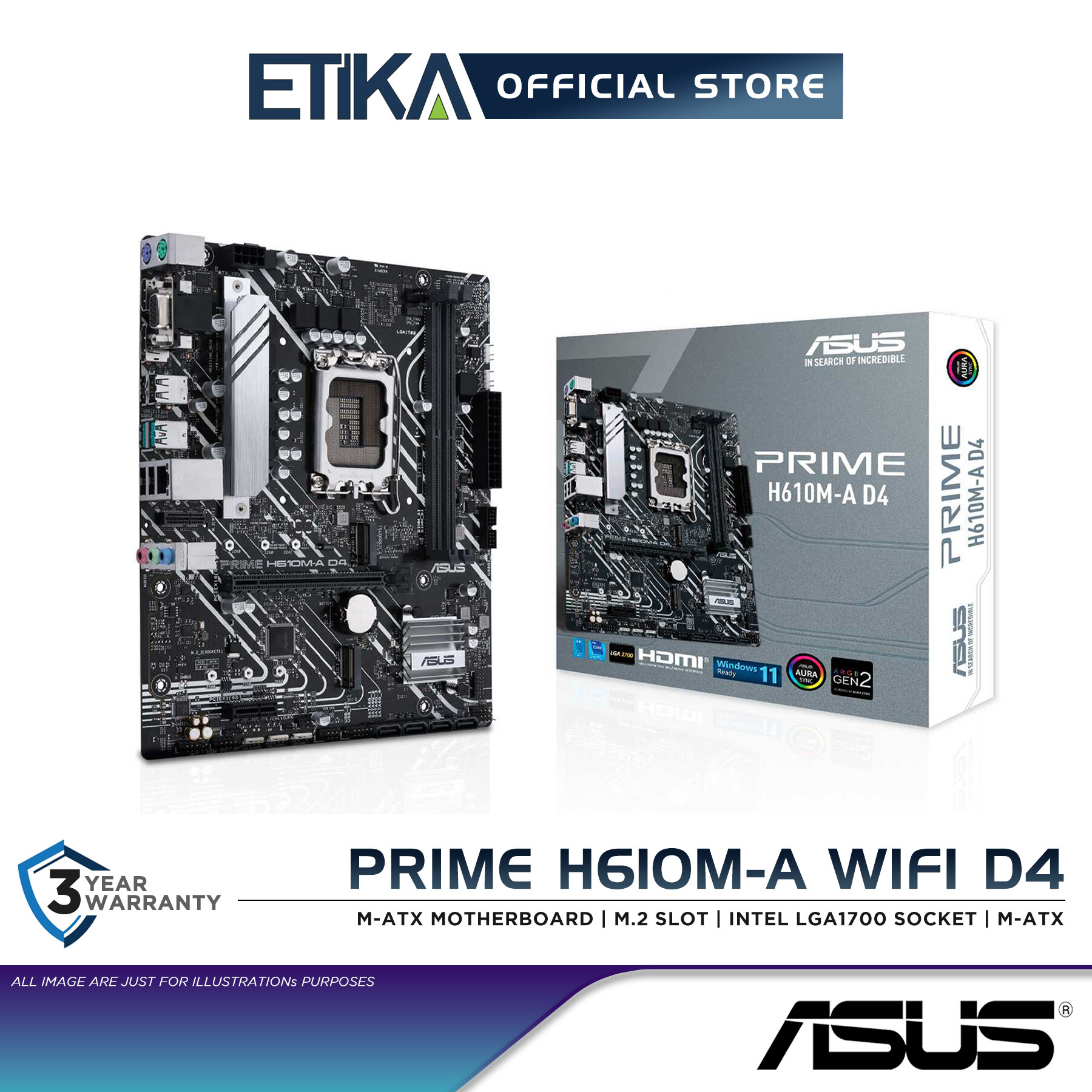 Asus Prime H610m A Wifi D4 Micro Atx Gaming Motherboard M 2 Slot Asus Prime H610m A Wifi D4 Micro Atx Gaming Motherboard M 2 Slot