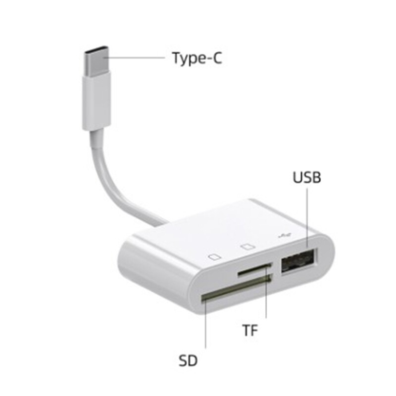 OTG Card Reader High-Speed USB 2.0 Docking Station Type-C to SD TF CF OTG Card Reader for Computer Expansion Headers