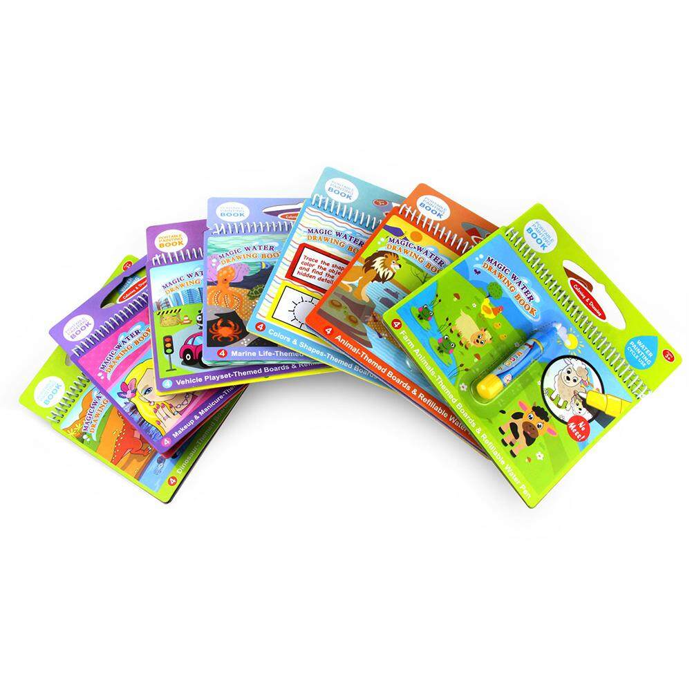 New Water Coloring Book,Magic Water Drawing Book,Vehicle-Themed Reusable Colo..