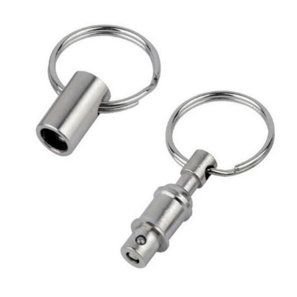LUC 3pcs Multifunctional Mini Keychain EDC Stainless Steel Keychain Double Ring Detachable Keychain Outdoor Quick Release Backpack Key