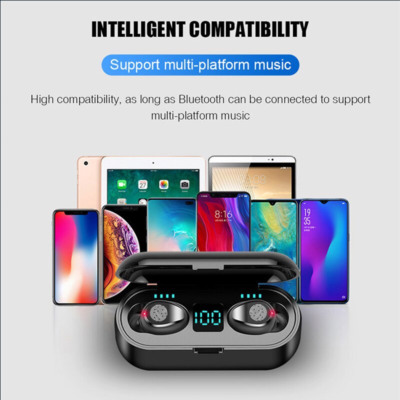 Tai Nghe Bluetooth Không Dây F9 Tai Nghe Thể Thao Tai Nghe Nhét Tai Mini Tai Nghe Âm Trầm Âm Thanh Nổi