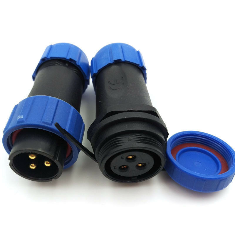SP21 3Pin Pair Panel Mount Waterproof Connector Plug Socket Wire Connectors 30A