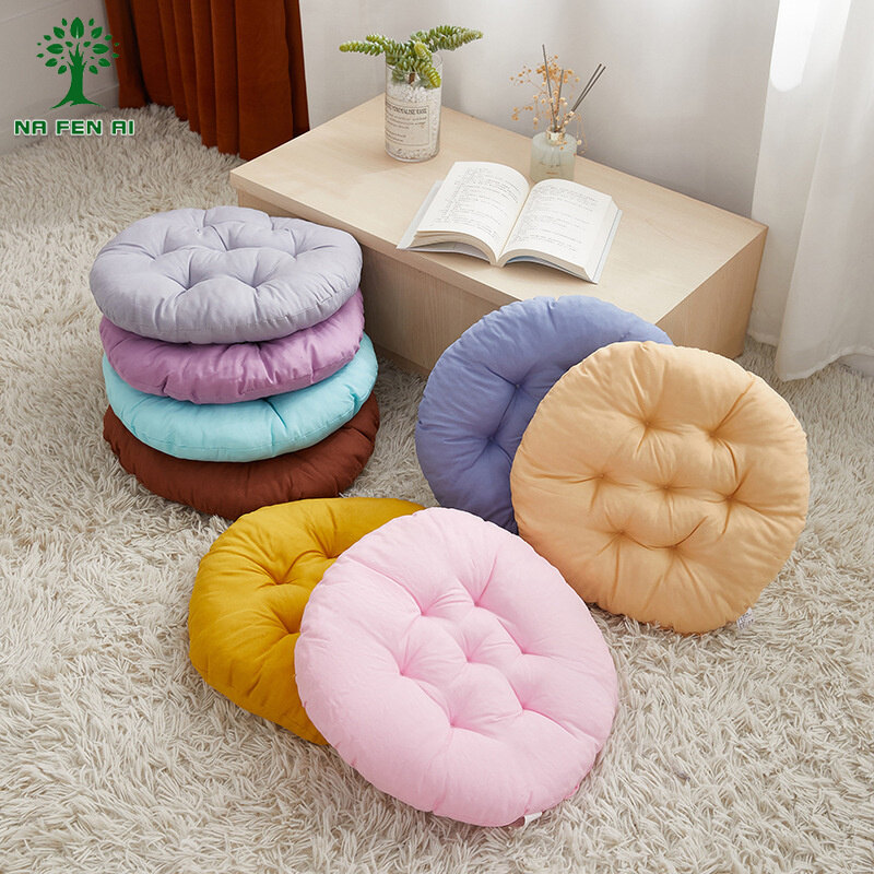 NA FEN AI Floor Mat Multicolor Cushion Round Seat Cushion Outdoor Floor Mat Meditation Mat Yoga Living Room Sofa Balcony, Diameter 40cm