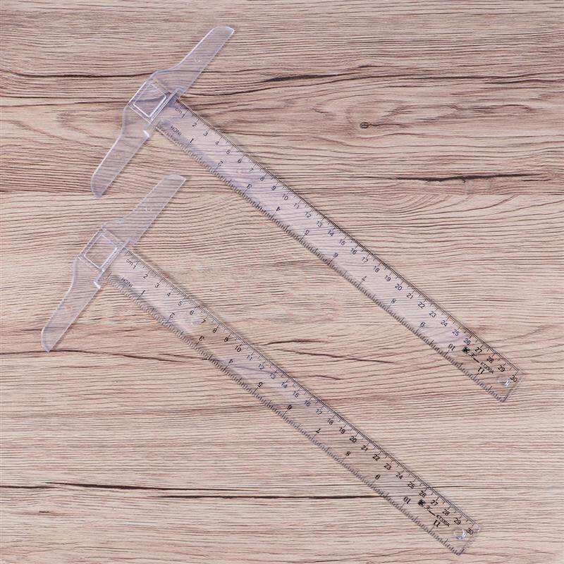 2 Chiếc Thước Nhựa Cân Hai Mặt Hình Vuông Chữ T 30Cm Thước Đo Hình Chữ T Để Soạn Thảo Và Bố Trí Công Việc Chung (Inch, Cm)
