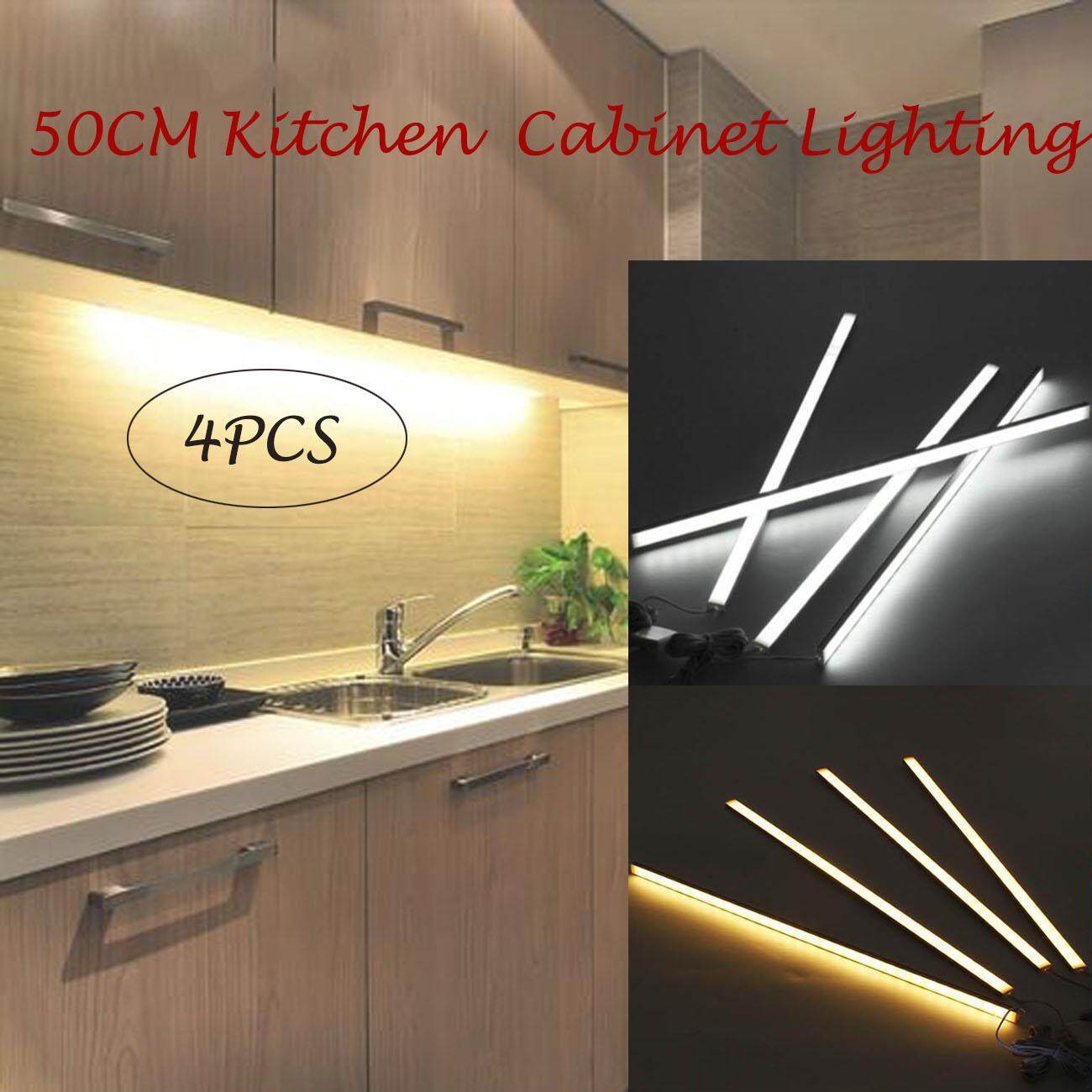 4pcs 50cm Kitchen Under Cabinet Counter Lighting Led Showcase Under Cabinet Counter Lighting Led