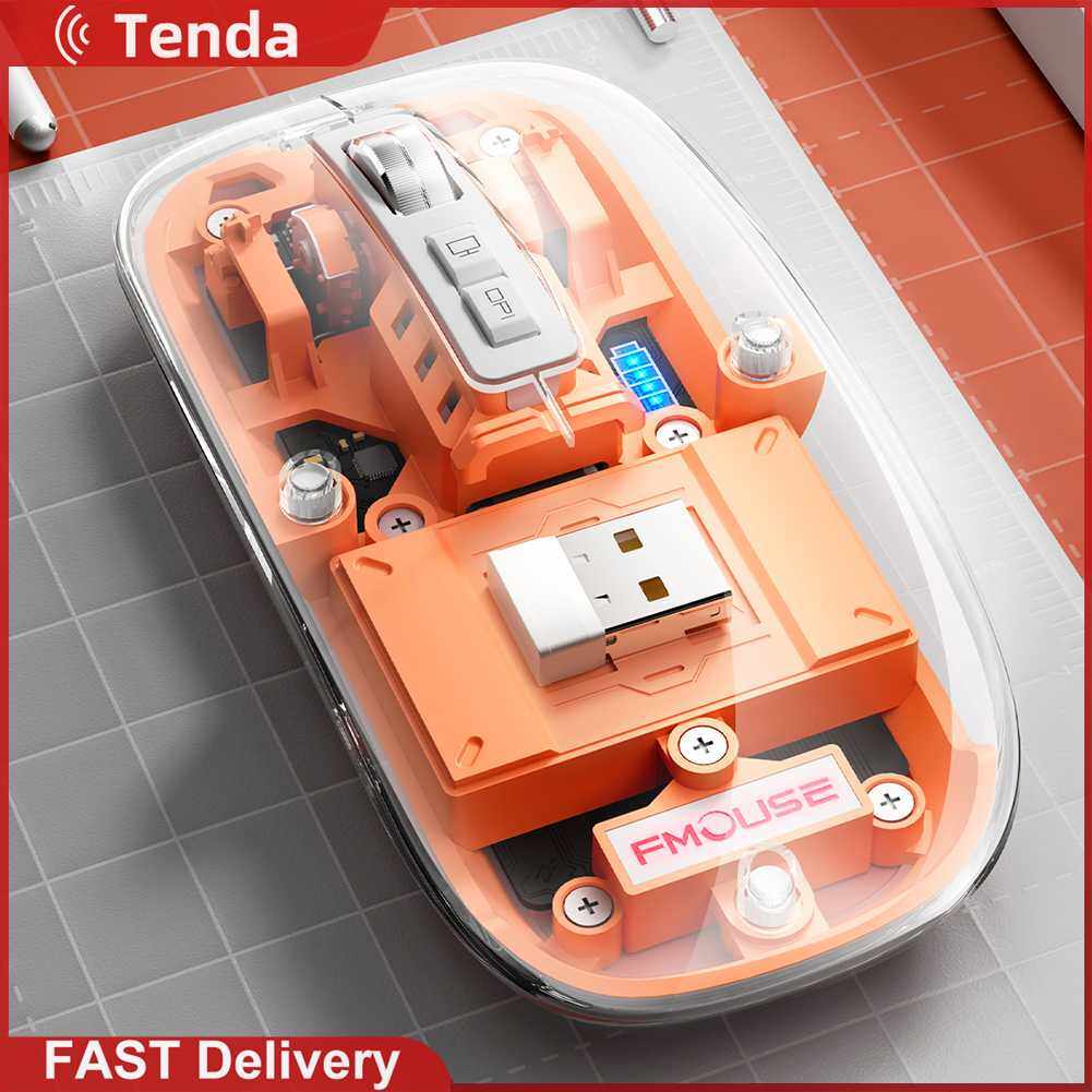 Transparent Wired Wireless Bluetooth Mouse Mute DPI Light Colorful Game Electronic Competition Office Mouse Three-Mode Mouse
