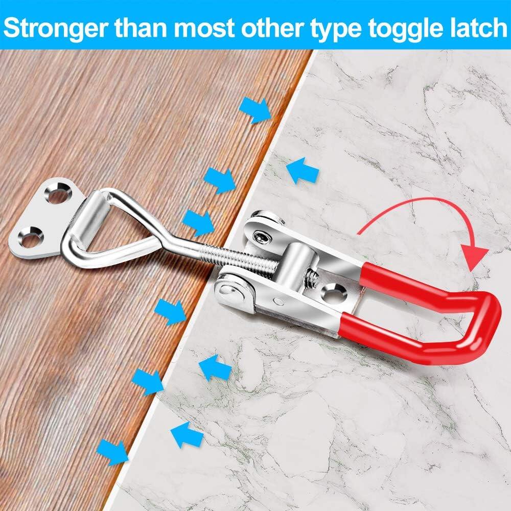 Adjustable Toggle Latch Clamp 4001, 330 Lbs 150Kg Holding Capacity Heavy Duty Quick Release Pull Latch Toggle Clamp for Tool Box Case