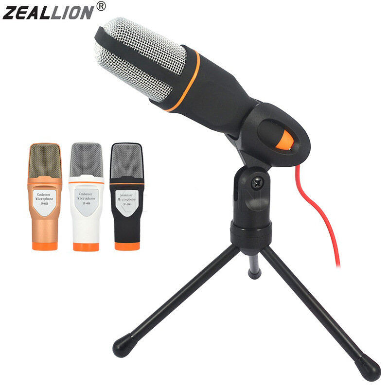 Zeallion Professional Condenser Microphone Sound Podcast Studio Microphones with PC Stent for Computer PC Karaoke 3.5mm