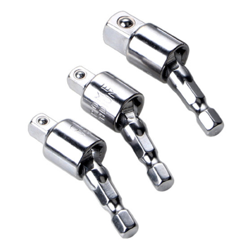 Electric Wrench Drill Socket Adapter - Rotatable Square Converter Tool for Impact Driver, 1PC/3PCS, 1/4", 3/8", 1/2"
