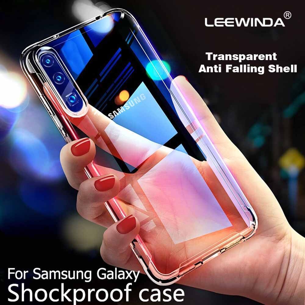 LEEWINDA For Samsung Galaxy A50S A51 A50 A60 A6S A70 A70S A70E A71 A80 A8 A8S A90 A91 A9S S10 4G 5G Phone Case, Clear Shockproof Bumper Cover Transparent Silicon TPU Casing