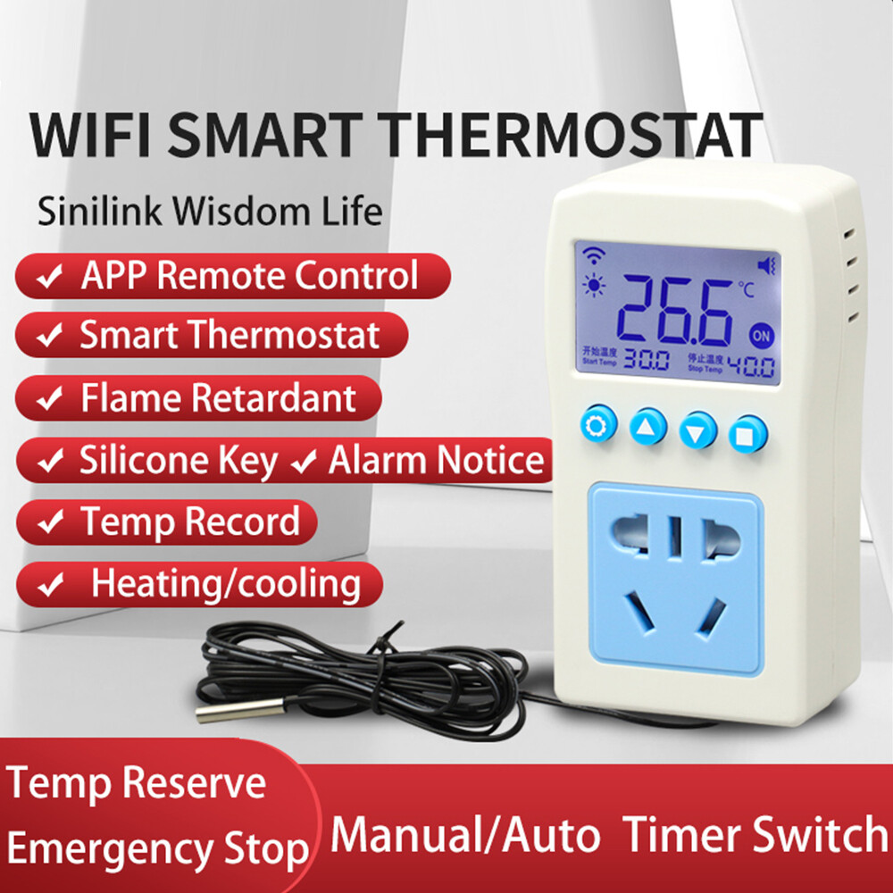 Diymore AC 110-220V WIFI Smart Thermostat APP Remote Control Temperature Controller Cooling Heating Control Timer Switch Temp Record