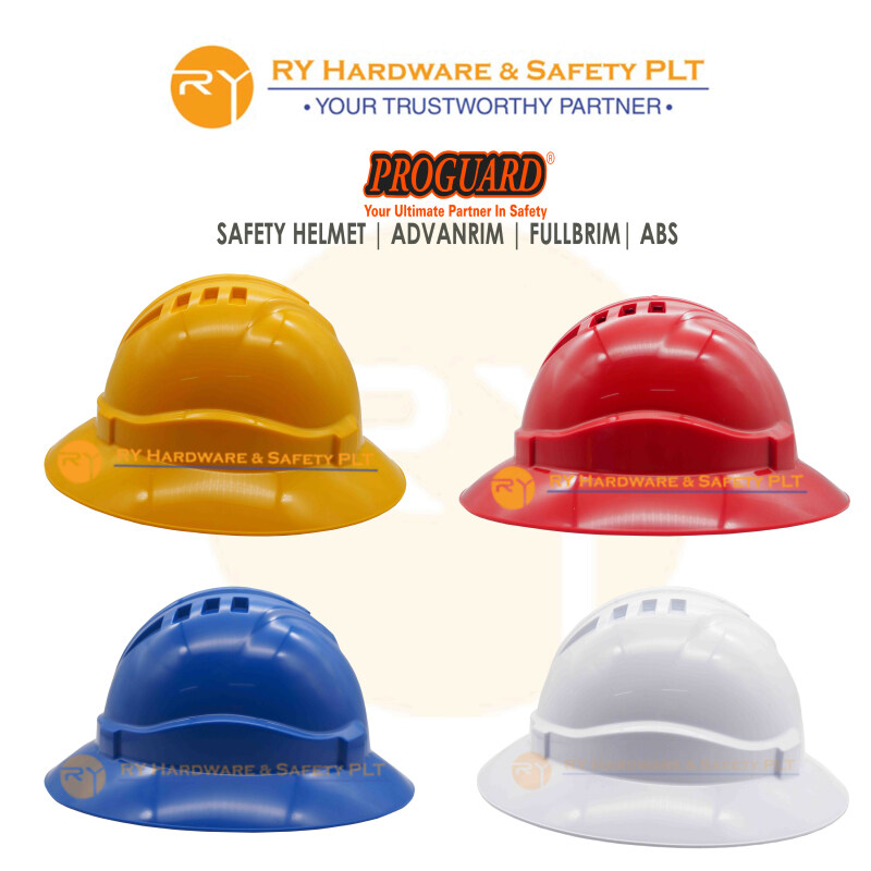 PROGUARD ADVANRIM FULLBRIM | ABS | SIRIM Approval | Ratchet system | Topi keselamatan |Safety Helmet