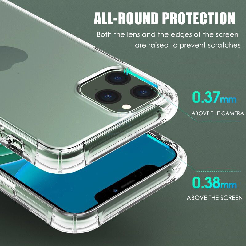 Rixuan Shockproof Soft TPU Crystal Clear Phone Case for iPhone 13 Pro Max iPhone 13 iPhone 12 iPhone 11 Pro iPhone X iPhone XR iPhone XS Max iPhone 8 iPhone 7 iPhone 6 Plus iPhone 6S Transparent Full Body Back Cover