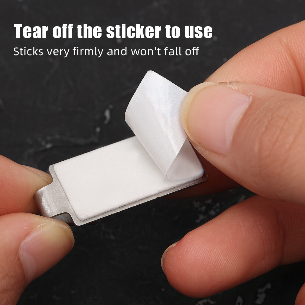 6/12pcs Stainless Steel Heavy Duty Self-Adhesive Hook Wall Hooks