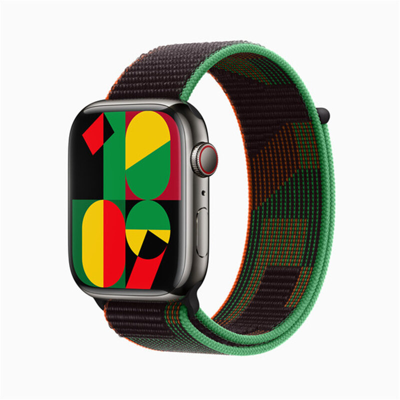 2023 NEW Black Unity Nylon Loop strap  for apple Watch  8 7 49mm 38mm 42mm Replacement Sport Loop for I  Watch 8 7 6 SE4 41mm 45mm  40mm 44mm Nylon Soft Loop for Apple Watch Ultra