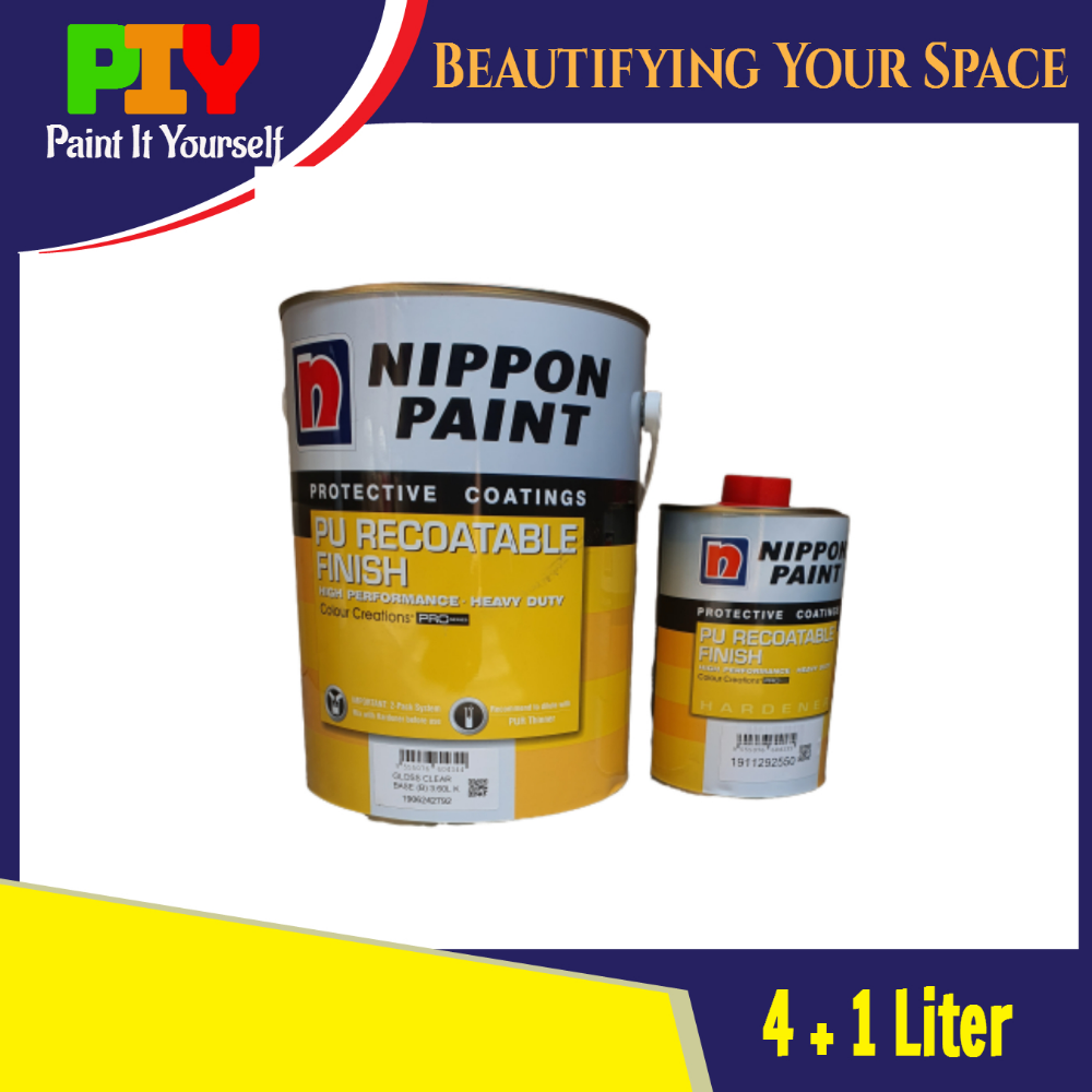 Nippon Paint PU Recoatable Finish Gloss / Soft Matt Cat Epoxy 5L 5