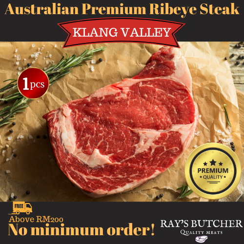 Premium Australian Grass fed Ribeye Steak! Vacuum Packed 1pcs (255g