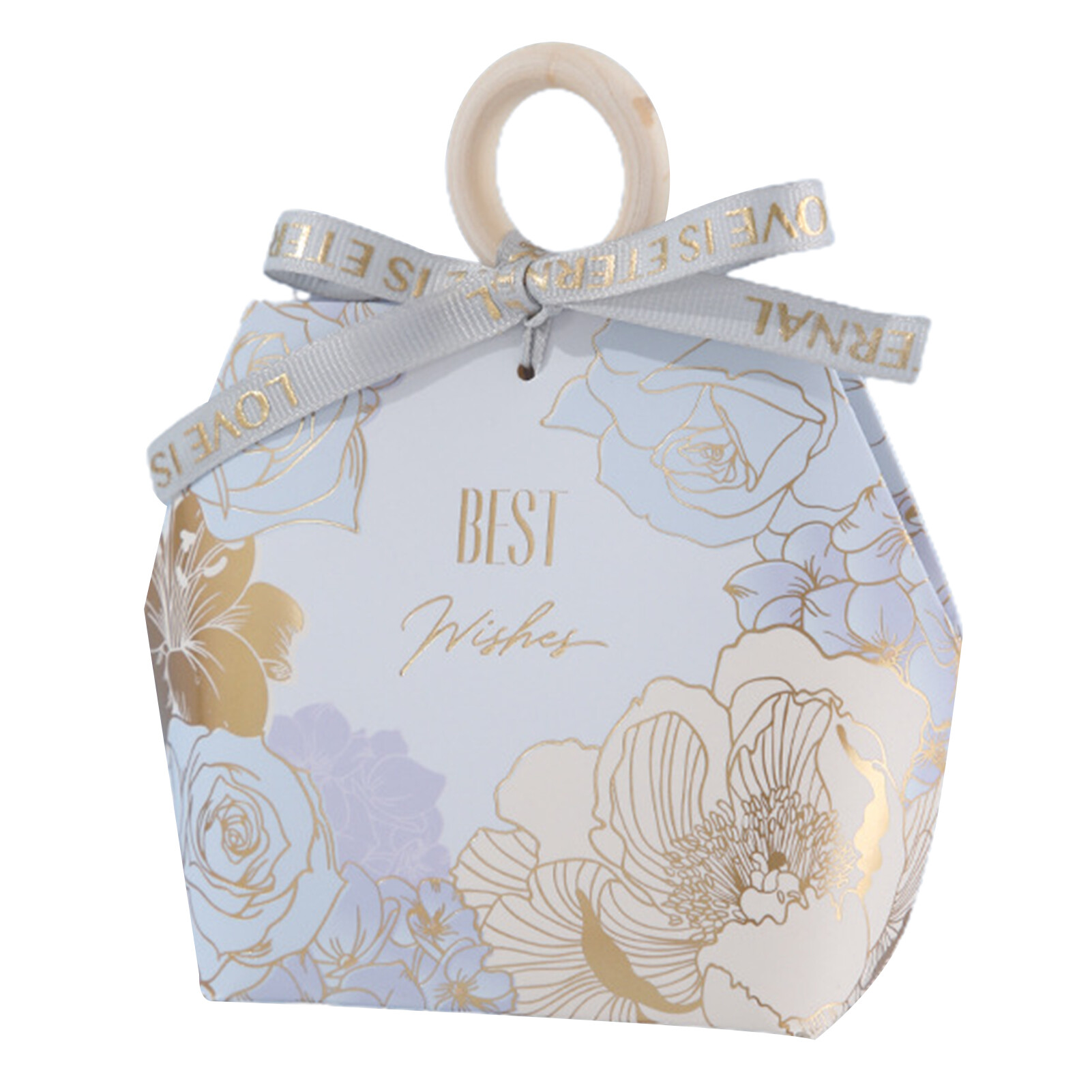 【Gift decoration】1 Set Nice-looking Candy Box Handle Design Paper Flower Pattern Gifts Storage Case for Wedding