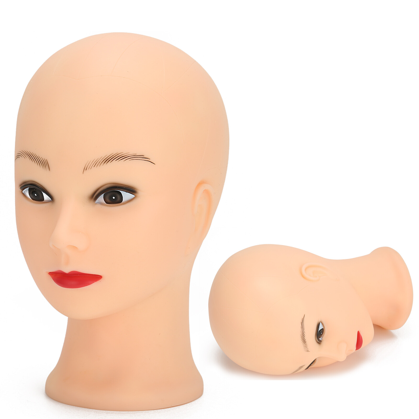 Mannequin Head Makeup Training Practice Wig Hat Display Bald Mannequin Head 49cm There is makeup