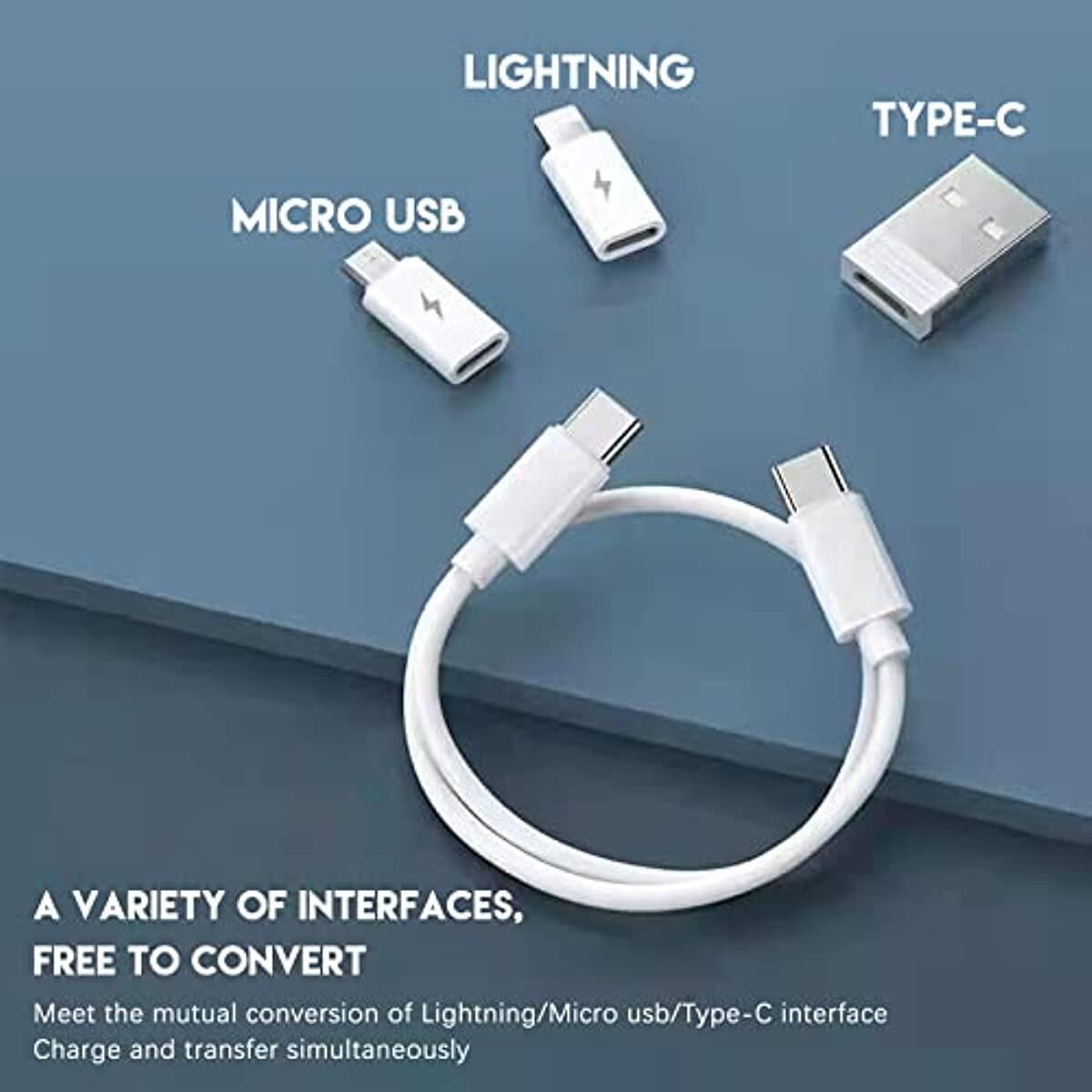 Hộp Lưu Trữ Chuyển Đổi Cáp Bộ Chuyển Đổi USB, Bộ Chuyển Đổi Dây Sạc Nhiều Loại Công Cụ Truyền Dữ Liệu Micro Lightning Type C (Màu Xanh Lá Cây)